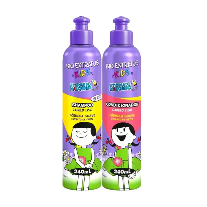 Bio Extratus Kit Infantil Cabelo Liso Kids 1 Shampoo 240ml 1 Condicionador 240ml