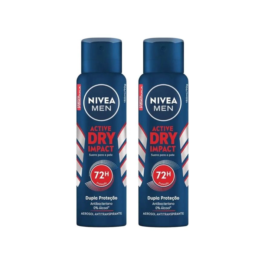Nivea Desodorante Aero 200ml Men Dry Impact - Kit C / 2un