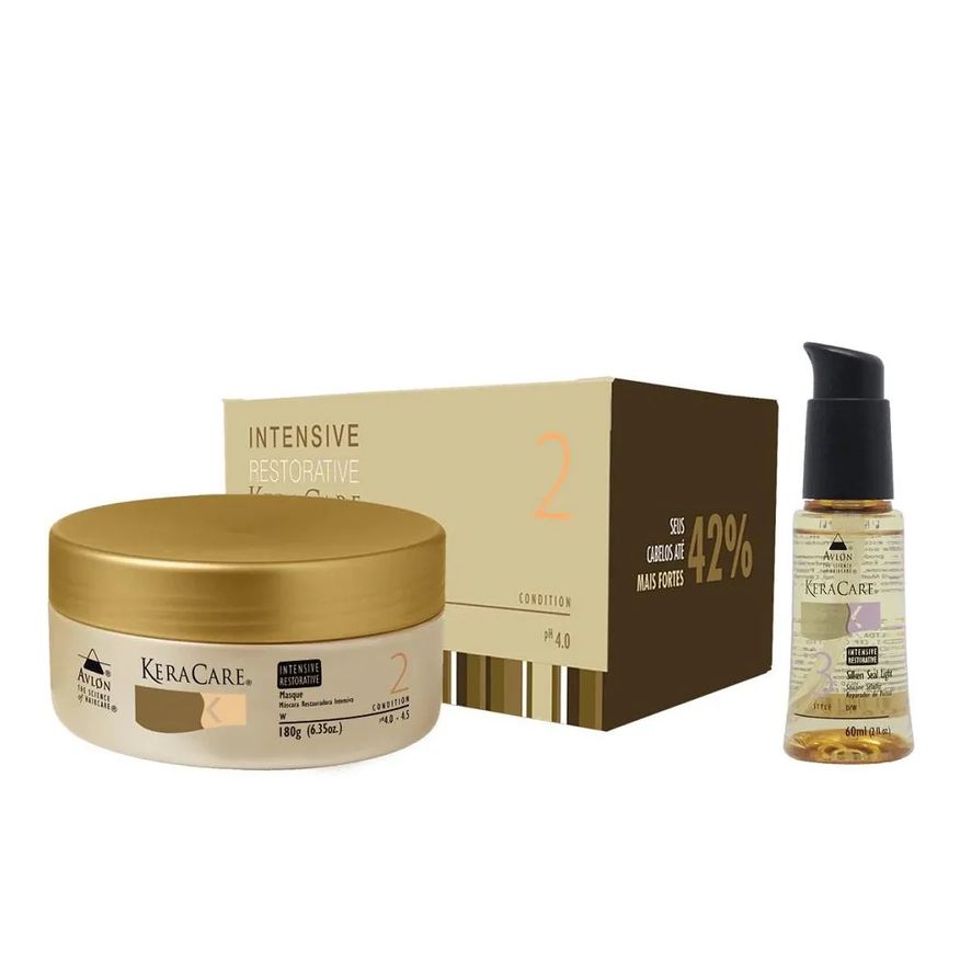 Avlon Kit Keracare Intensive Restorative Máscara 180g + Silken Seal Light 60ml