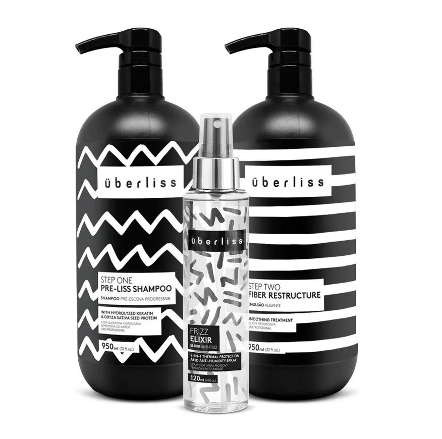 Avlon Kit Escova Progressiva sem Formol Uberliss 2 Passos + Protetor Térmico 120ml