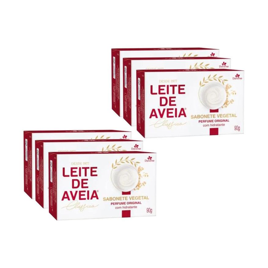 Davene Kit Sabonete Leite de Aveia Clássico 90g C/6un