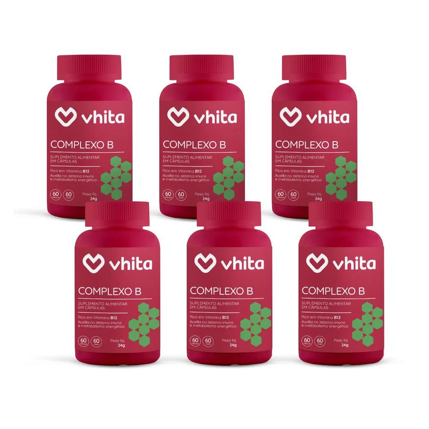 Vhita Vitamina B com Manganês para Apoiar o Metabolismo - Complexo B 6 Potes