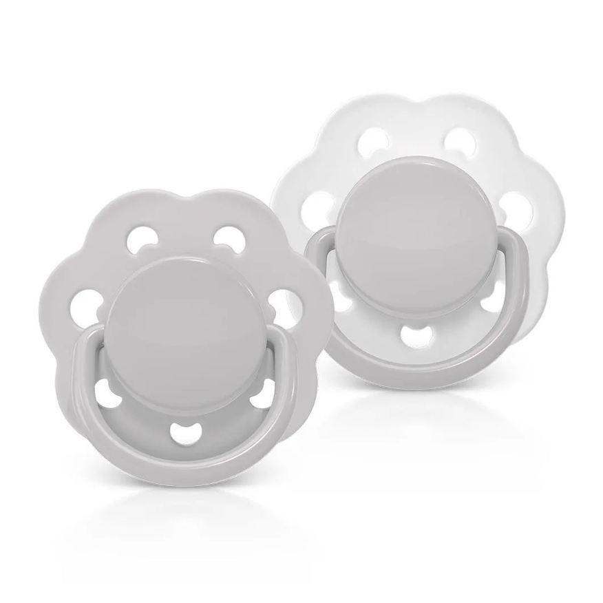 Lillo Kit 2 Chupetas Candy Bico Redondo Silicone 0M+ Cinza