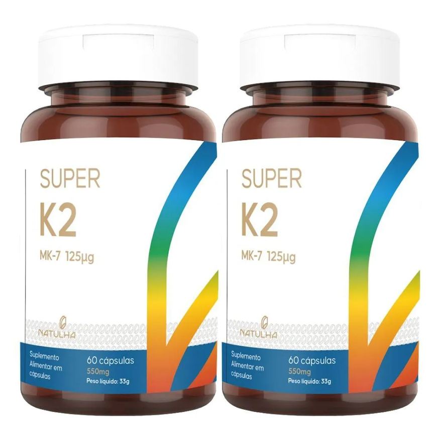 Natulha Kit 2x Super K2 (menaquinona-7) 125mcg 60 cápsulas