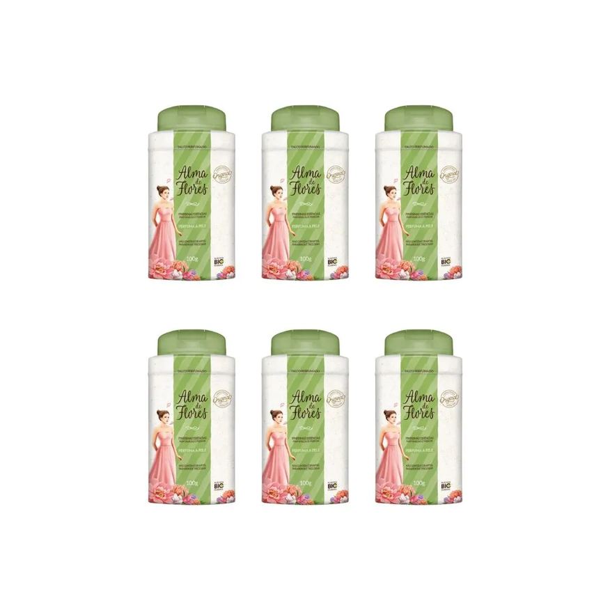 Alma Talco de Flores 100g Finiss Essencias Classico - Kit C6un