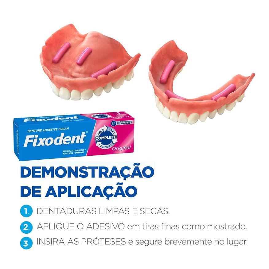 Fixador Creme de Dentadura Fixodent Original com 39g