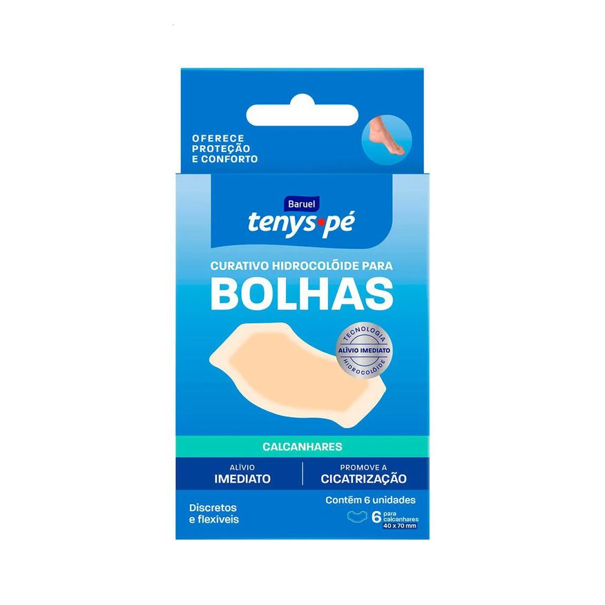 para Curativo Bolhas Tenys Pé Calcanhar com 6 unidades