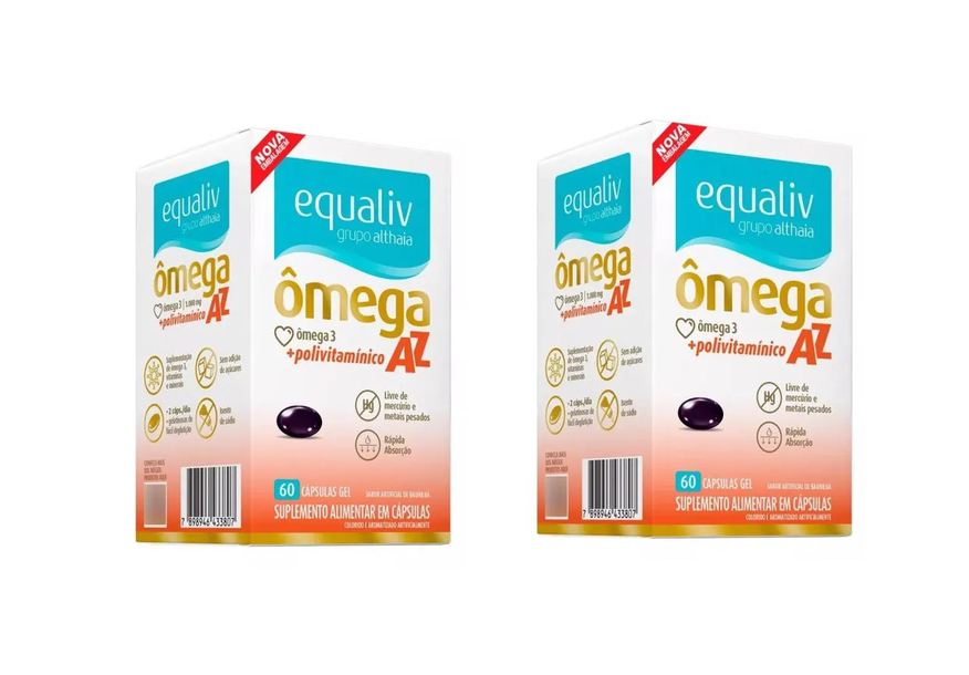Equaliv Kit 2 Suplemento Ômega 3 Az Imunidade Energia 60cps