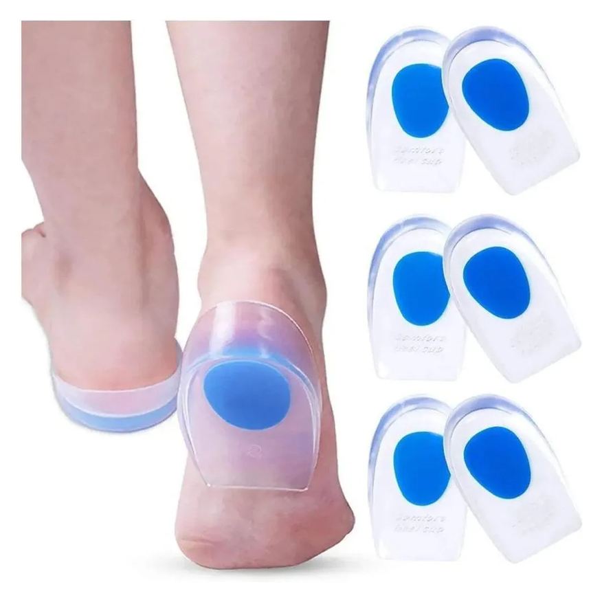 Silicone Palmilha Gel Sml Ortopédica Calcanhar Calcanheira Branco
