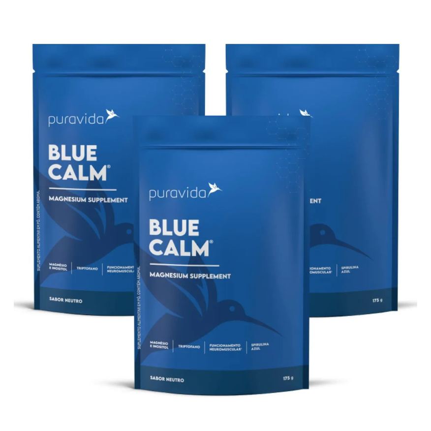 Puravida Kit 3 Blue Calm Magnesium Supplement Neutro 175g