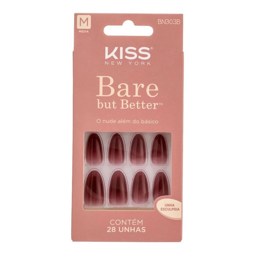 Kiss New York Unha Postiça sem Cola Bare But Better Chemistry