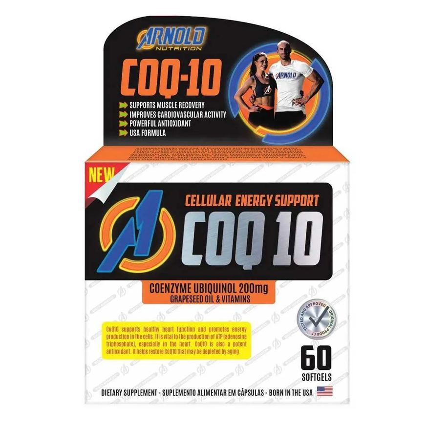 Arnold Nutrition Coenzima Q10 200mg Uniquinol Coq10 com 60 cápsulas