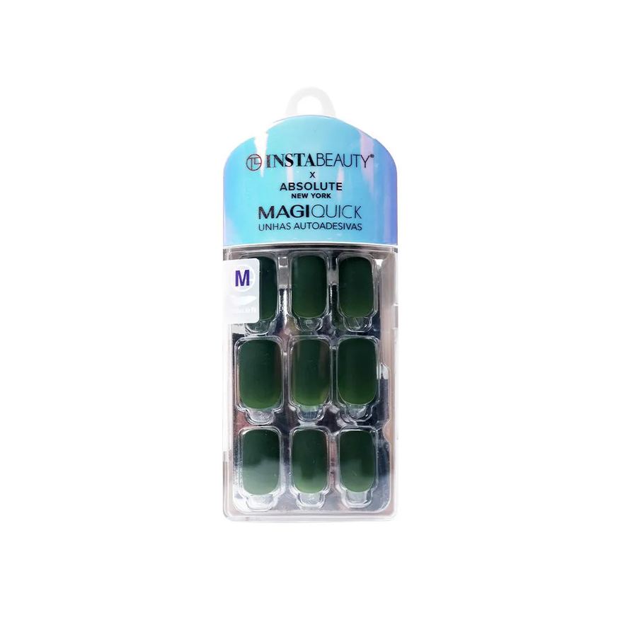 Absolute New York Unhas Autoadesivas Média Green - X Instabeauty
