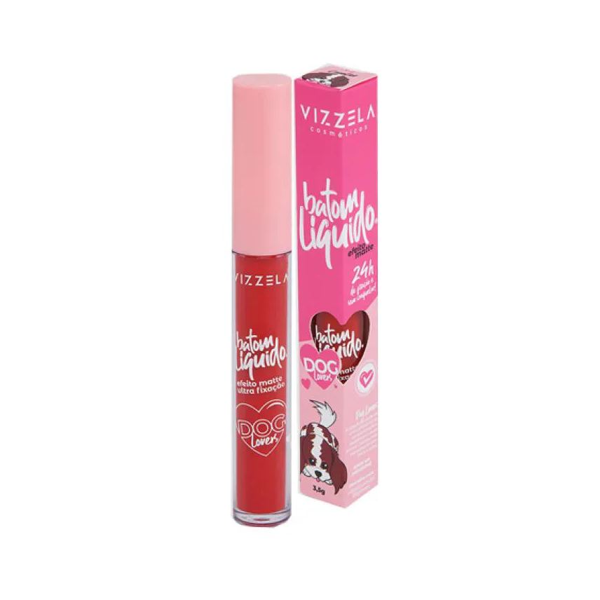 Vizzela Batom Líquido Matte Dog Lovers - Cor 08 Cavalier