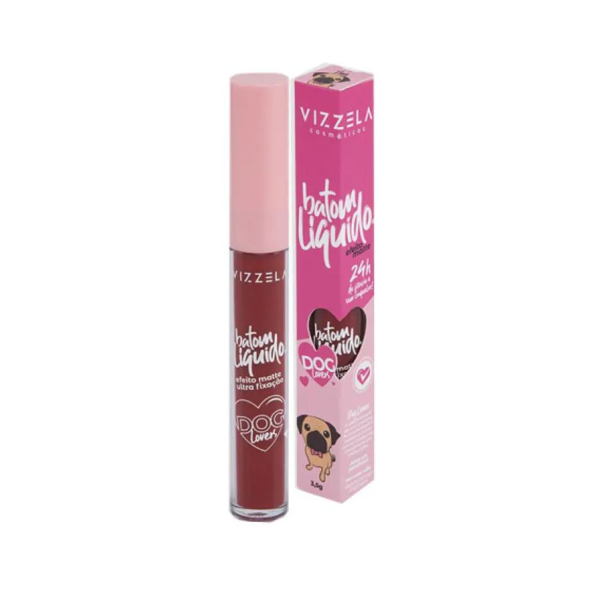 Vizzela Batom Líquido Matte Dog Lovers - Cor 10 Pug
