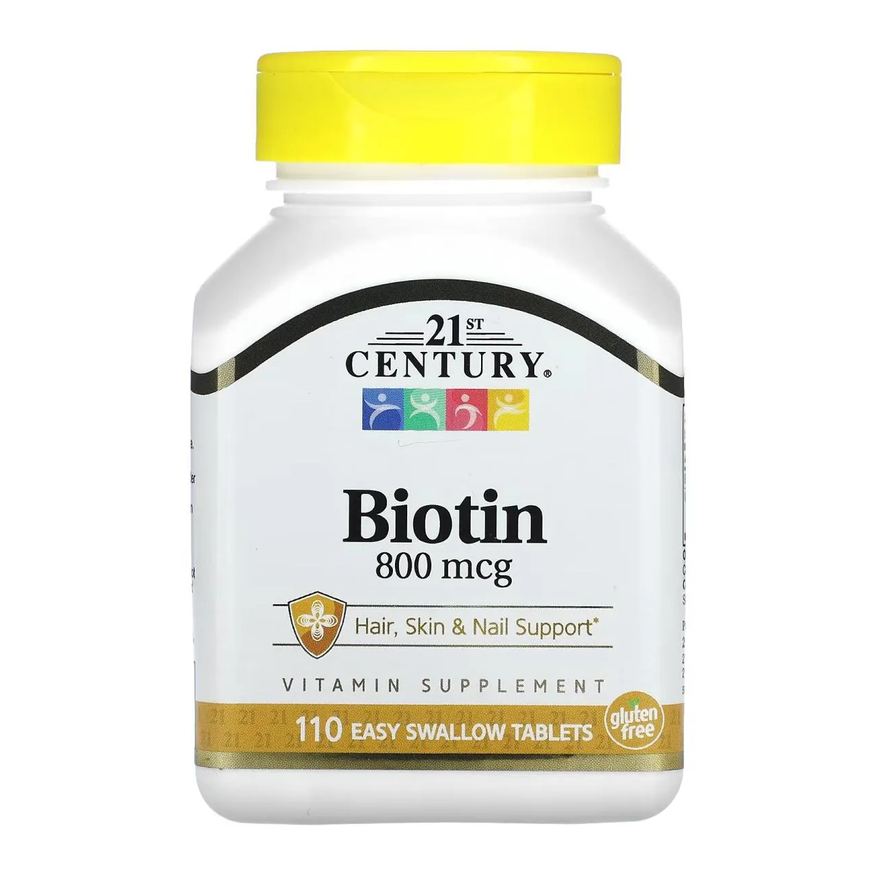 21st Century Biotina 800mcg 110 comprimidos Fáceis de Engolir