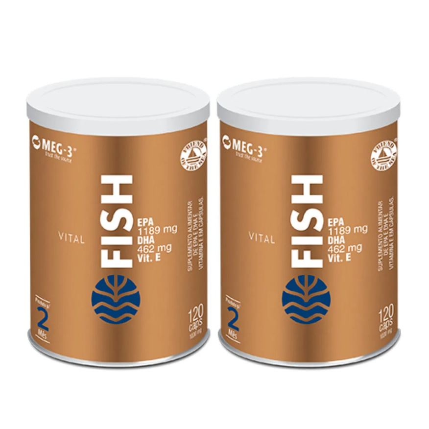 Vital Âtman 2x Vital Fish Epa 1189mg e Dha 462mg 120 cápsulas sem Sabor