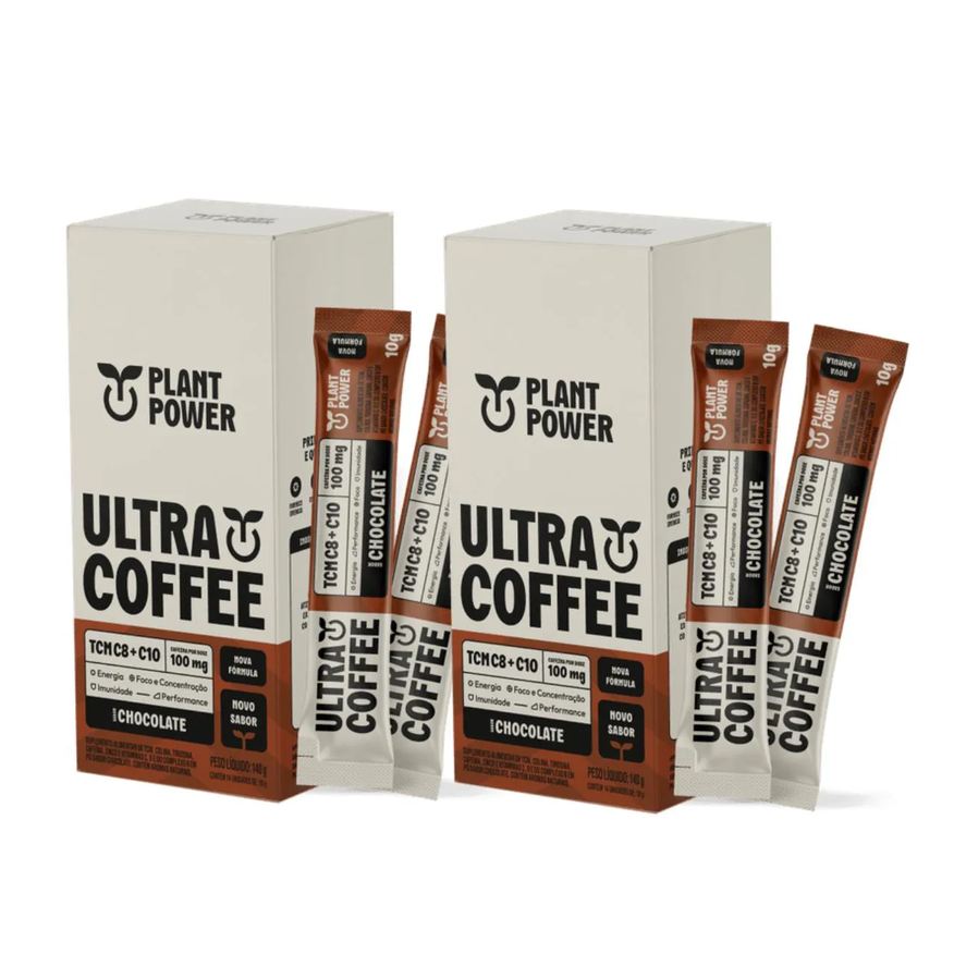 Plant Power 2x Ultra Coffee Stick Chocolate 14 Unidades 10g