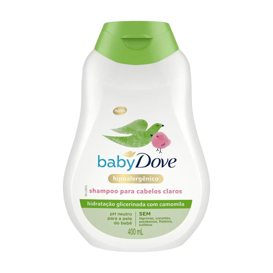 Baby Dove Shampoo para Cabelos Claros Dove Baby Hidratação Glicerinada Camomila 400ml