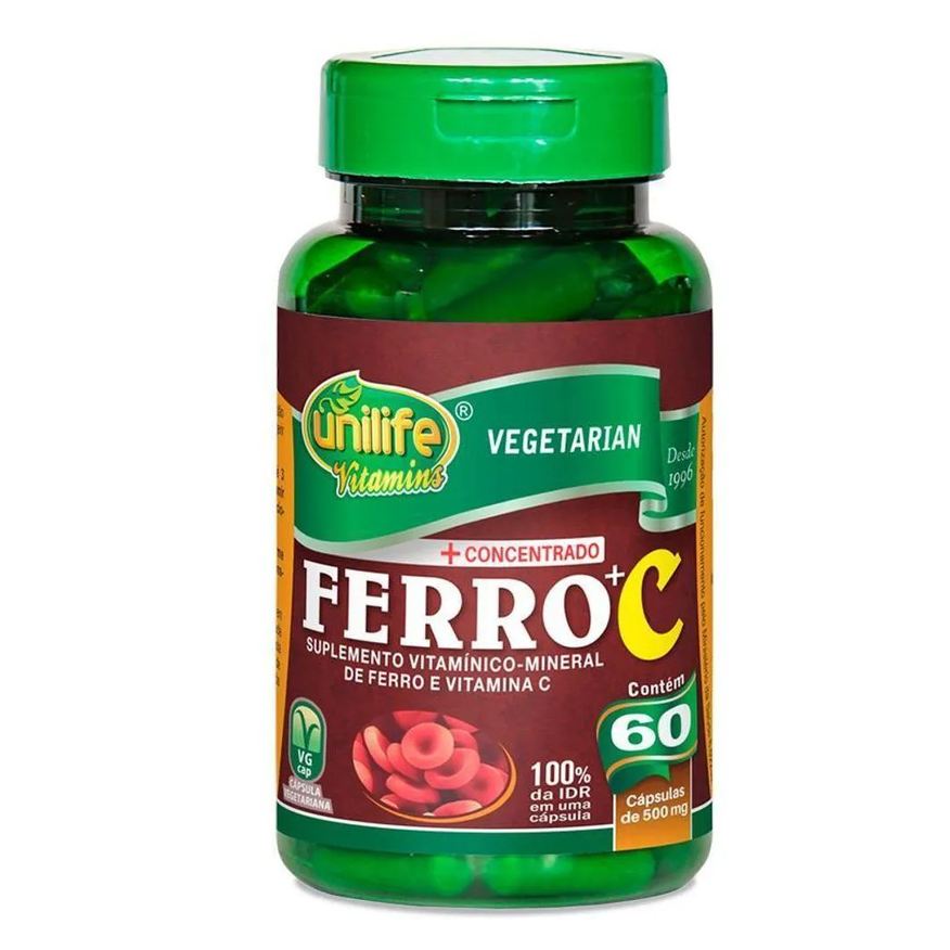 Unilife Ferro com Vitamina C 60cap