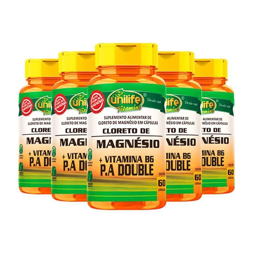 Unilife Kit 5 Cloreto de Magnésio P.a. 800mg 60cap