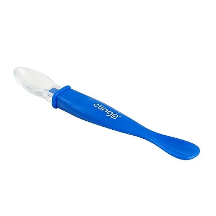Clingo Colher Silicone Ponta Dupla Colors Azul