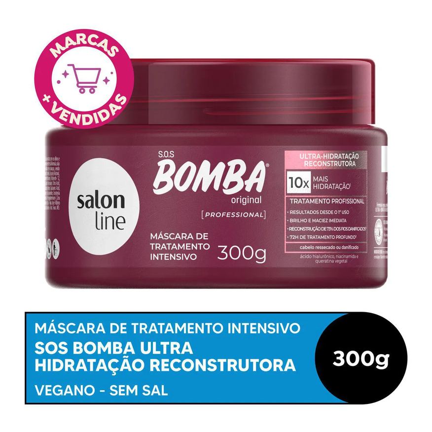 Salon Line Máscara de Tratamento Intensivo SOS Bomba Original 300g