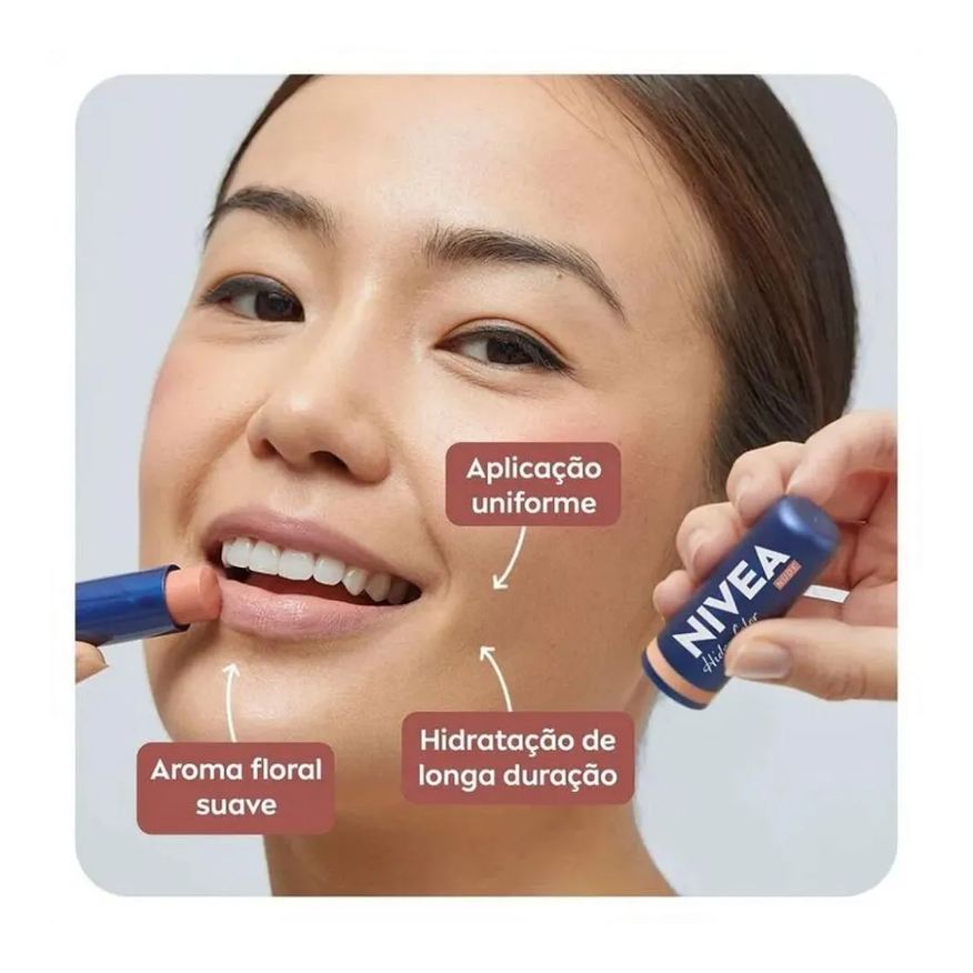 Nivea Protetor Labial Hidra Color Nude 4,8g