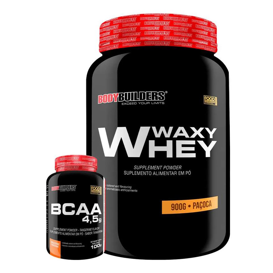 Bodybuilders Kit Waxy Whey 900g + Bcaa 100g - Paçoca