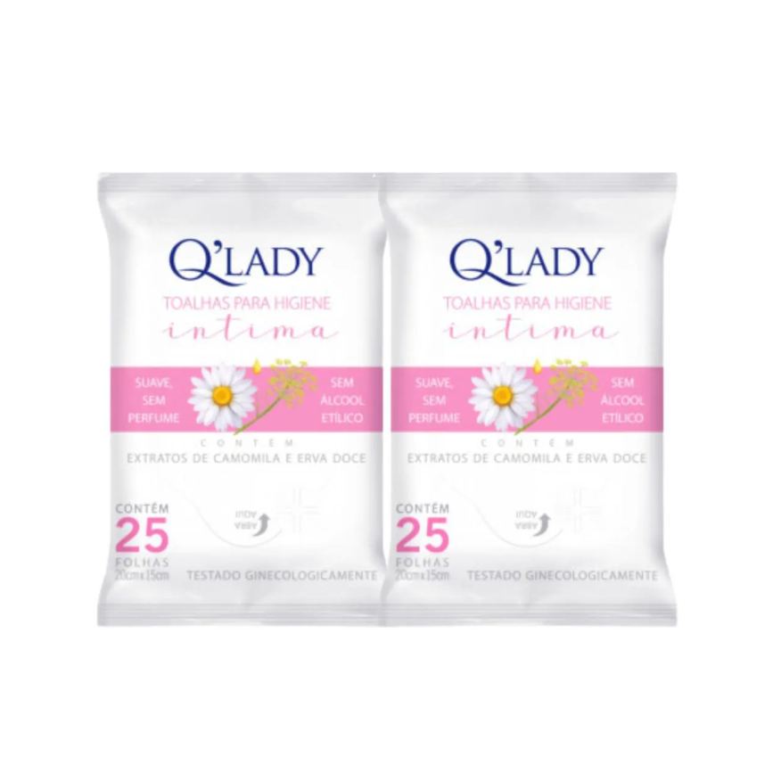 Q'Lady Kit C2 Toalhas Íntimas Suave e sem Perfume - Q Lady