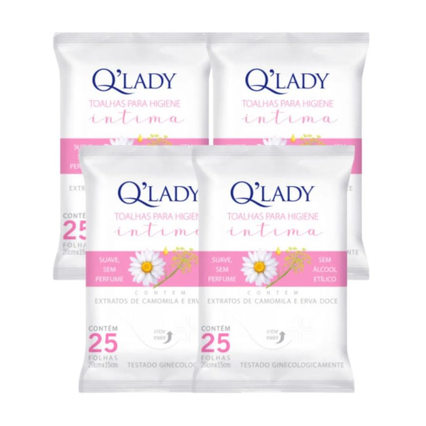 Q'Lady Kit C4 Toalhas Íntimas Higiene Delicada e Suave - Q Lady