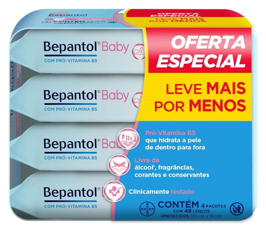 Bepantol Baby Lenços Umedecidos Hipoalergênicos - Kit com 192 unidades