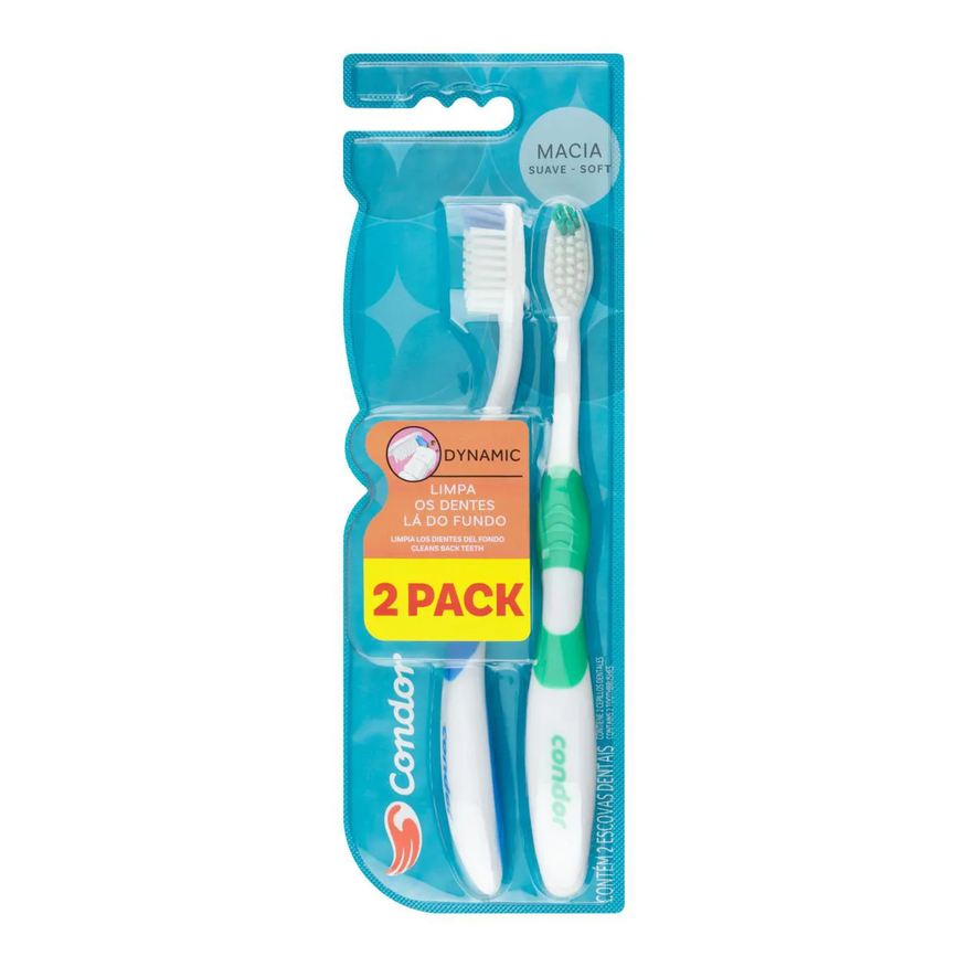 Condor Escova Dental Macia Dynamic 2 Unidades