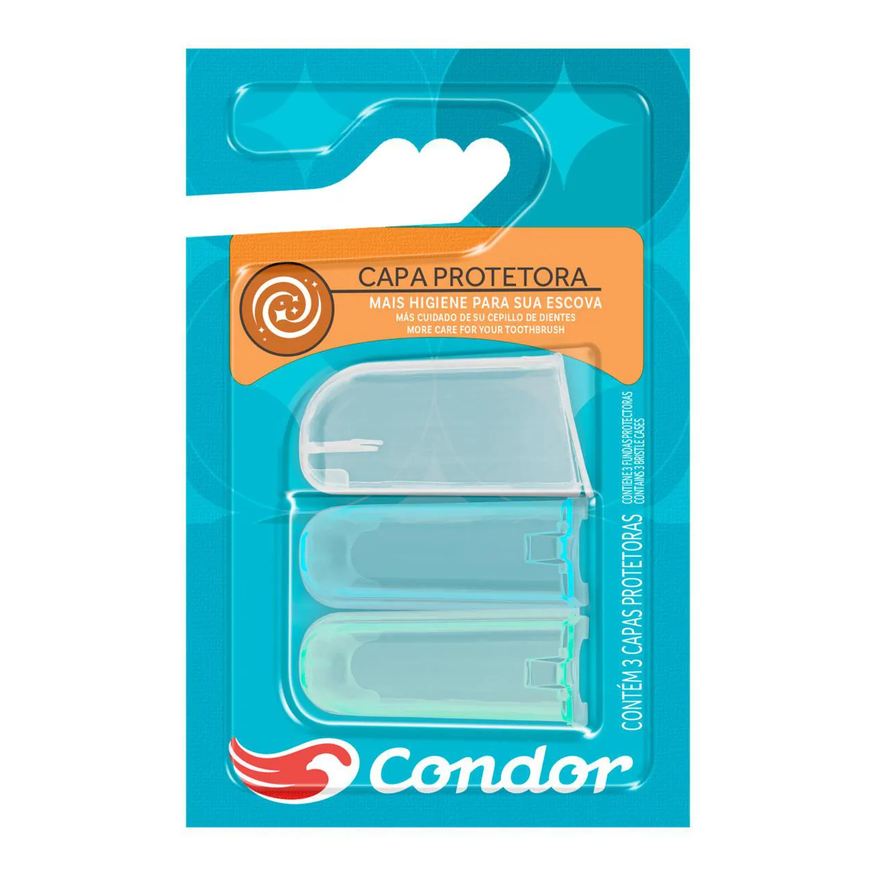 Condor Capa Protetora de Cerdas para Escova Dental 3 Unidades