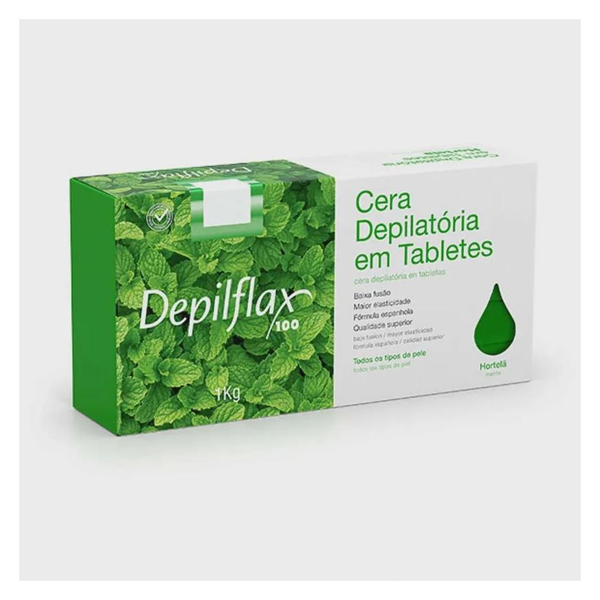 Depilflax Kit 4 Ceras Depilatória Quente Hortelã 1kg