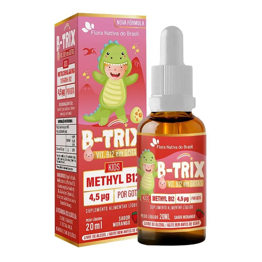 Flora Nativa Do Brasil B-trix Metilcobalamina (vitamina B12 Infantil) 20ml - Flora Nativa Morango