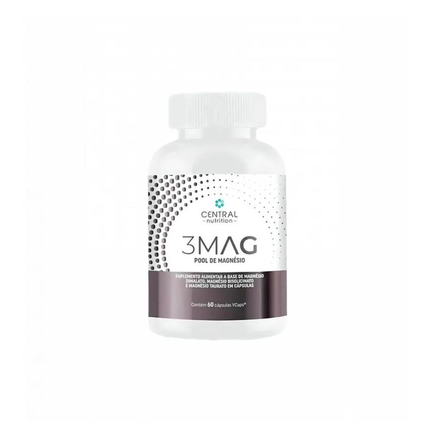 Central Nutrition 3 Mag Magnesio Quelato Taurato Dimalato sem Sabor