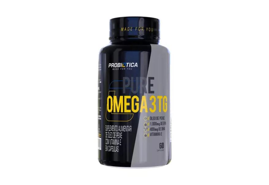 Black Skull Pure Ômega 3 1400mg - Óleo de Peixe Probiótica 60 cápsulas