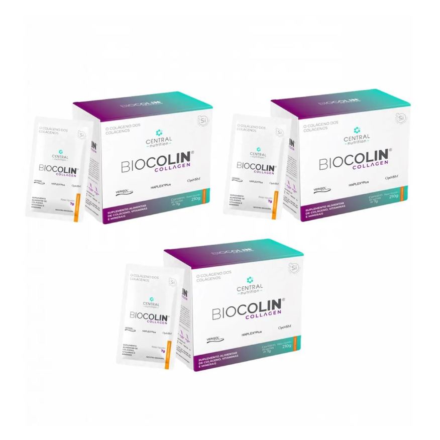 Central Nutrition 3x Biocolin Collagen - Tangerina 30 Sachês