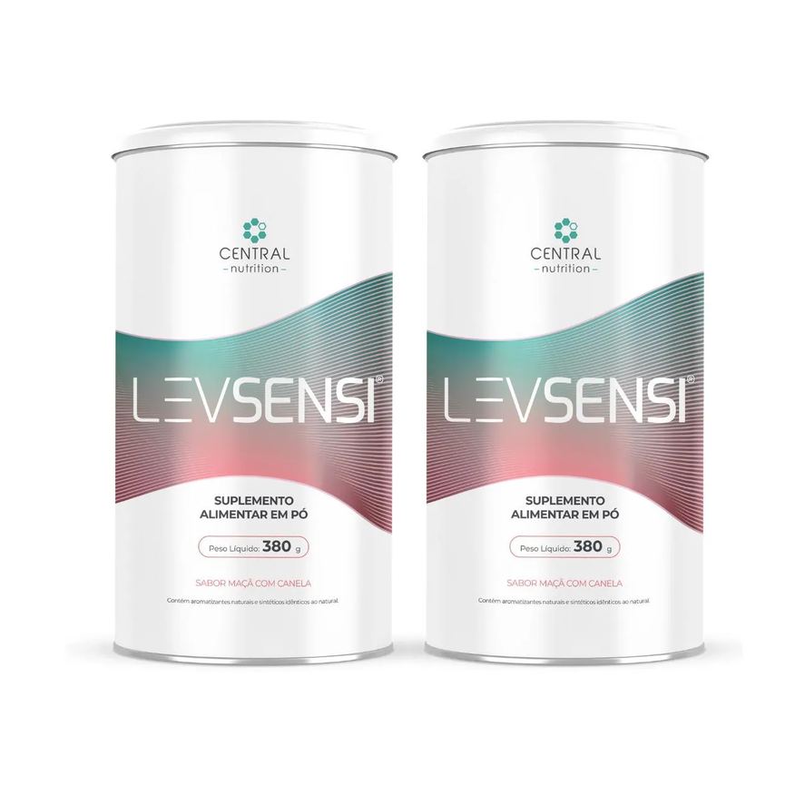 Central Nutrition Kit 2 Levsensi Fibra Colágeno Vitaminas 380g Maçã com Canela