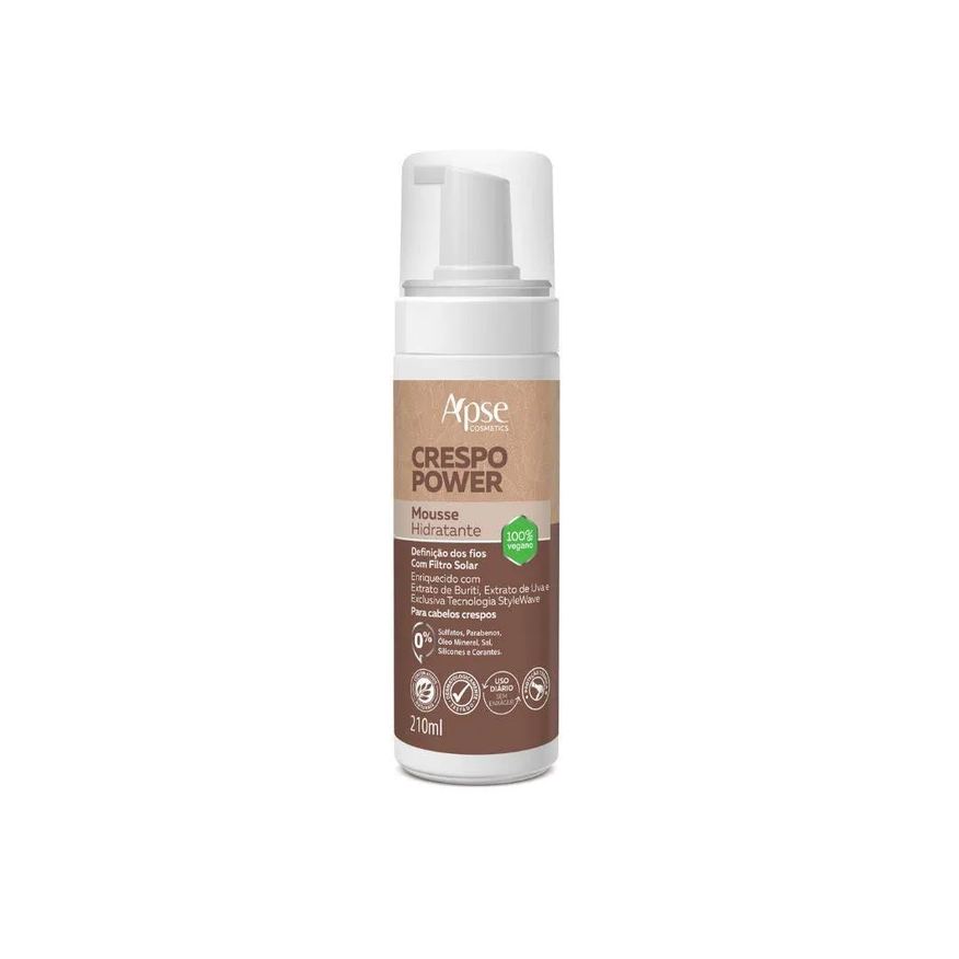 Bauny Mousse Capilar Apse Hidra Crespo Power 210ml