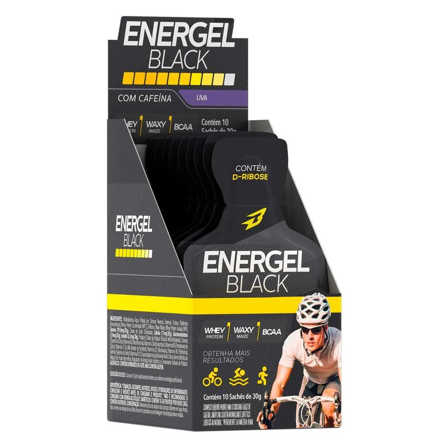 Body Action Gel Energel Black Cx 10 Sachês Bodyaction Sabor Uva
