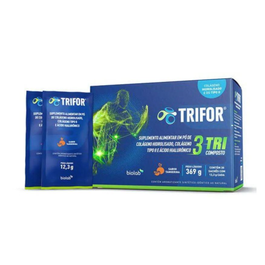 Biolab Trifor Suplemento Alimentar Colágeno Tangerina 30 Sach 12,3g