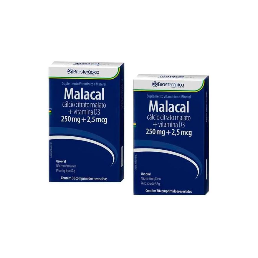 Brasterapica Kit 2x Malacal 250/2 905mg 30 Cp Calcio Vit D3