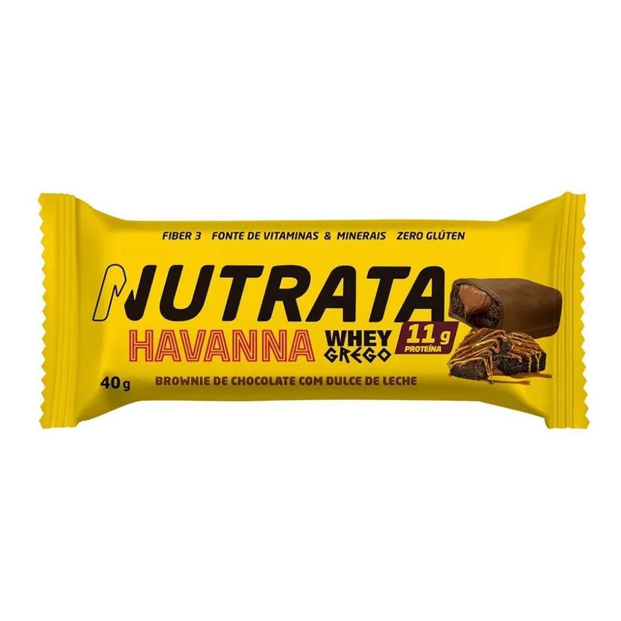 Nutrata Whey Grego Bar (40g) - Sabor: Brownie de Choc. com Dulce de Leche