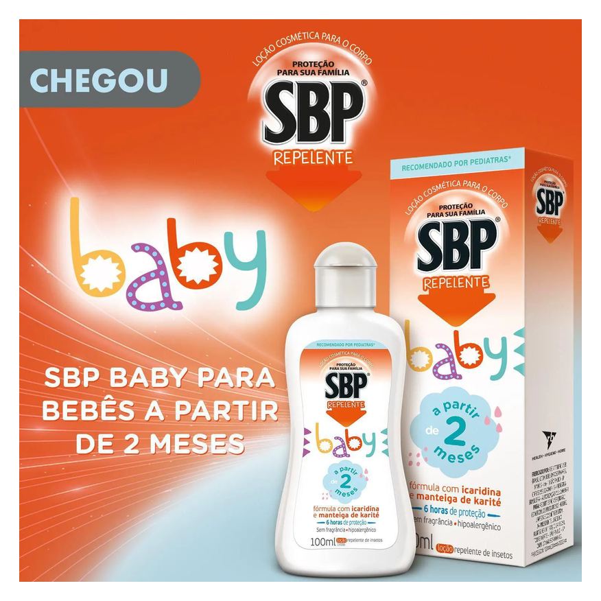 Infantil Repelente SBP Baby Icaridina Sem Fragrância Loção 100ml