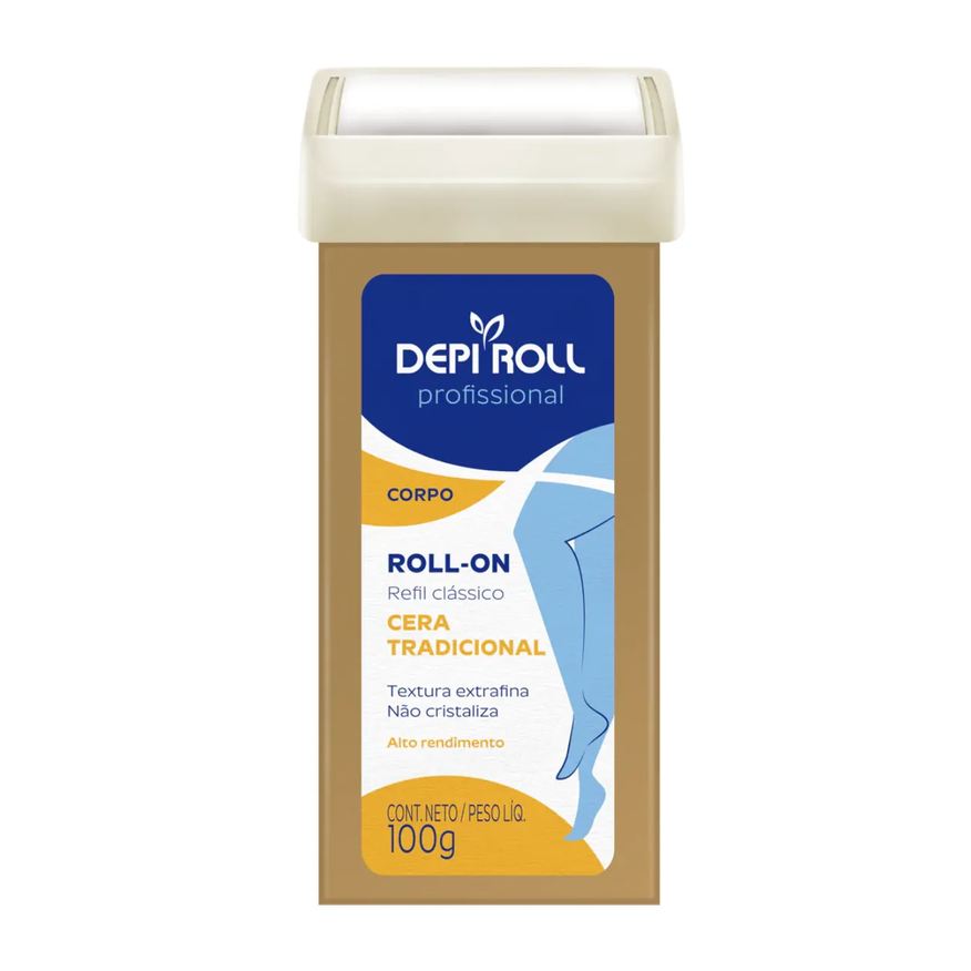 Depiroll Refil Cera Depilatória Roll-On Depi Roll Tradicional com 100g