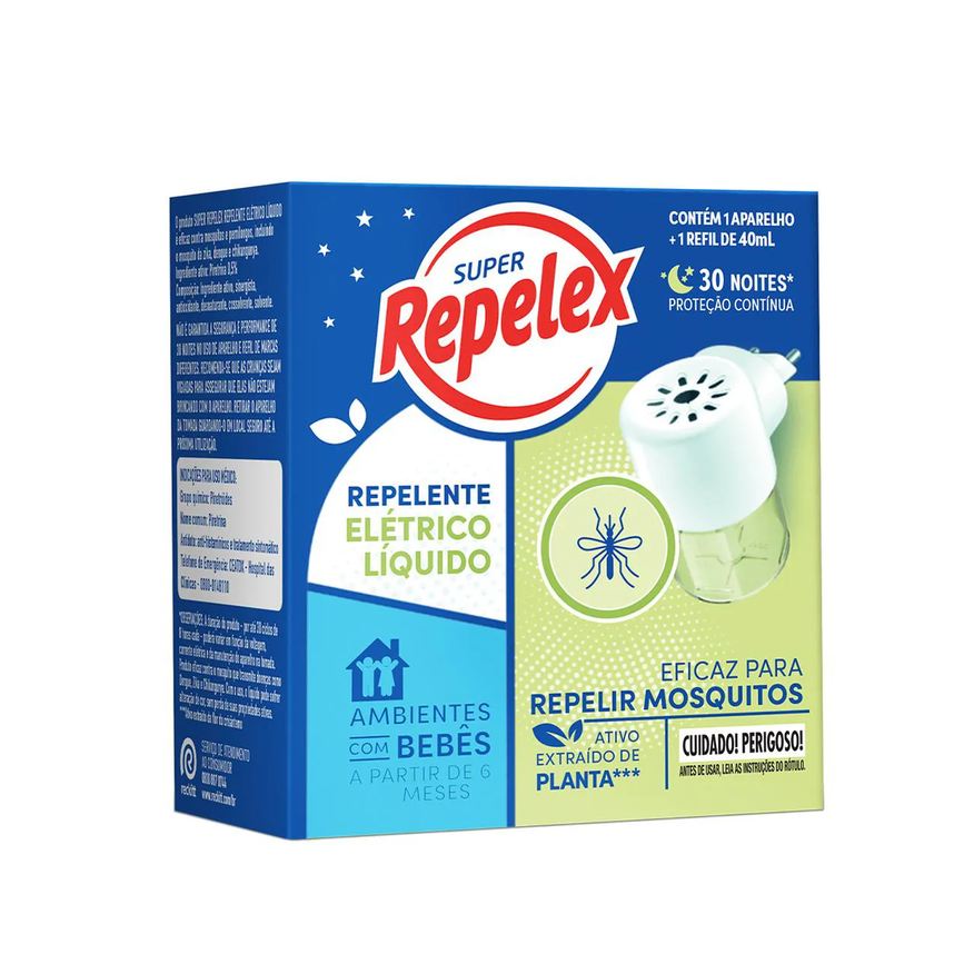 Repelex Kit Repelente Aerosol Super Family Care 200ml + Aparelho Elétrico + Repelente 30 Noites 40ml