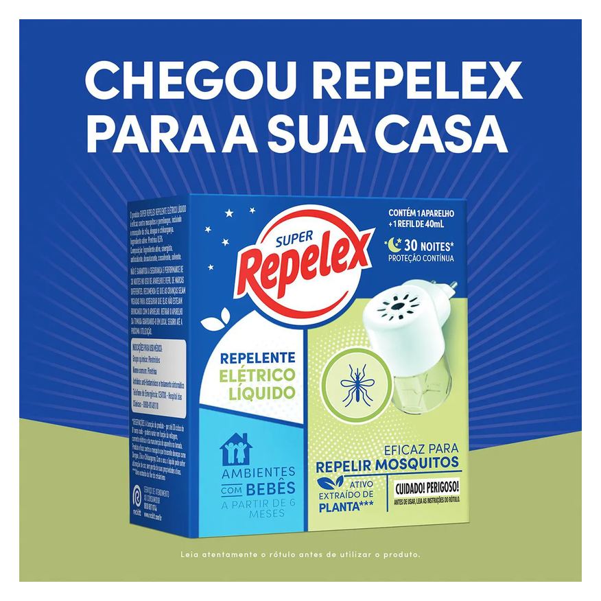 Repelex Kit Aparelho Elétrico + Repelente 30 Noites 40ml