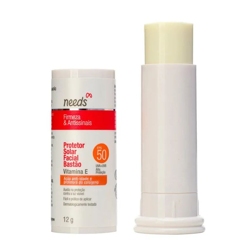 Needs Protetor Solar Facial Firmeza & Antissinais FPS 50 Bastão 12g